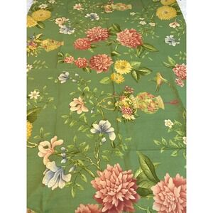 VTG Colonial Williamsburg Foundation Fabric Green Flowers Vase 31" x 55"‎ READ